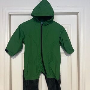 Cuddle Club Toddler Rain Suit 4T Green Waterproof Hooded One-Piece